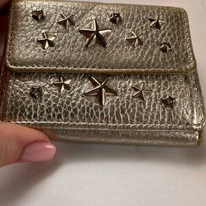 Jimmy Choo Gold Star-Studded Wallet